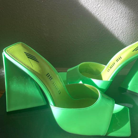 The Attico Sandal heel fluo green. - Picture 3 of 13